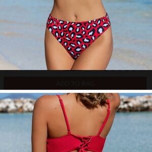 Vibrant Red Leopard Bikini Set
